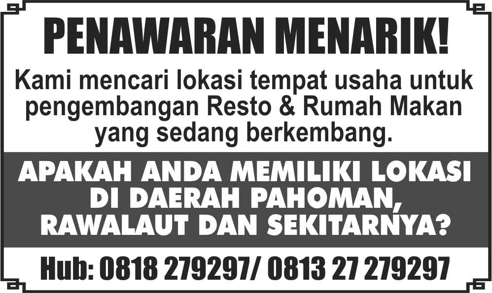 Silakan hubungi saya bagi warga <a href="/Bandarlampung/">LampungDirectory.com</a> yang berminat. Barangkali berjodoh untuk mencari rezeki bersama.