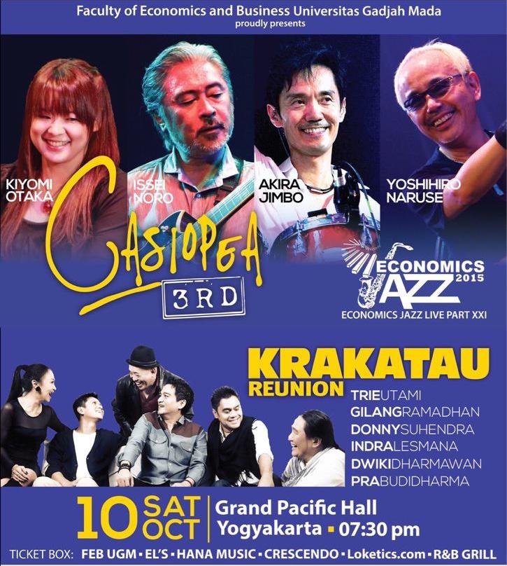 JogjaConcerts's tweet photo. Oct 10, 2015 | @EconomicsJazz CASIOPEA 3rd KRAKATAU Reunion | at @GrandPacificYk http://t.co/hosqsWVHhL