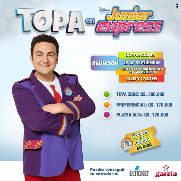 _garziagroup's tweet photo. Asegurá tu lugar para las 2 funciones para show de TOPA en Asunción. Venta @elticketpy #12deSet http://t.co/NSoo0i8HR4