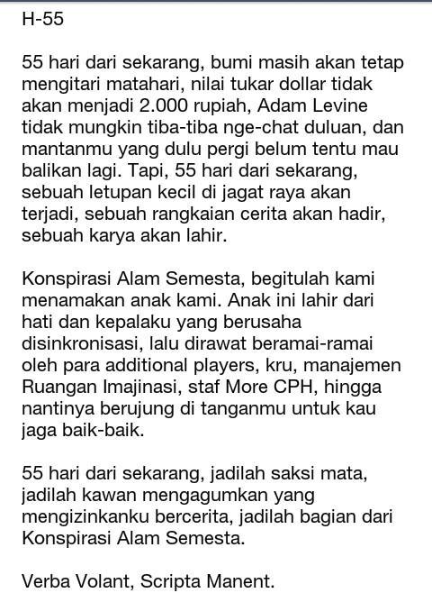 Fiersa Besari On Twitter H 55 Konspirasi Alam Semesta Http