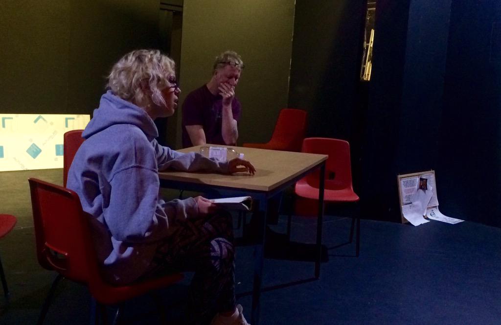 Rehearsals? @melissajhorton's on it! Nine page monologue is in progress... #BLACKBIRD