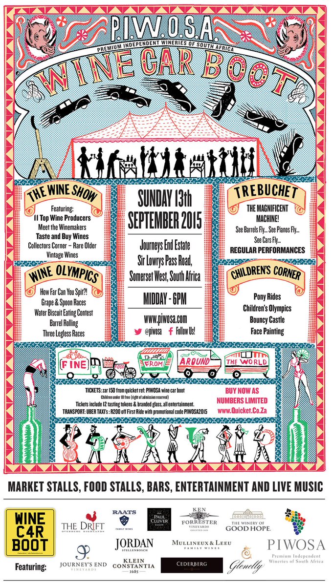 Jordan_Wines's tweet photo. Just over a week to go @PIWOSA Wine Car Boot #JordanBoot tickets online through @QuicketSA Get yours today! http://t.co/zOI2p2B9J1