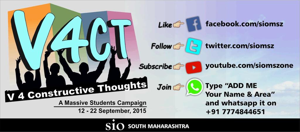 siomsz's tweet photo. Get latest update of #V4CT Campaign
Like, Subscribe, Follow & Join us online
#V4ConstructiveThoughts
#siomsz
#campus http://t.co/2xCnO6rGds