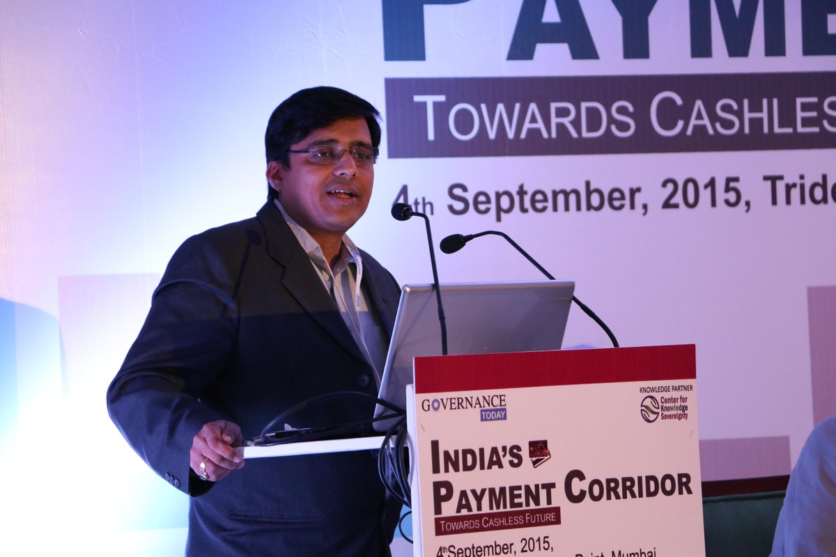 GovernanceT's tweet photo. Shri @vinit_goenka talking about Cashless Future at India's Payment Corridor #GovernanceToday http://t.co/euVCI6hVQp