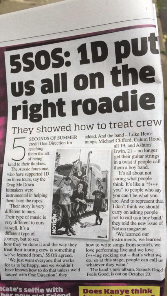 The5sosHotwire's tweet photo. 5SOS on The Metro newspaper today (via @teallights and @5SOS_Daily)#5SOSFetusFridays  http://t.co/fv1ugfrsuv