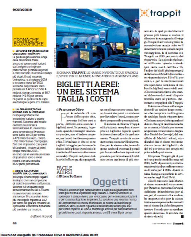 trappit's tweet photo. El suplemento italiano Il venerdi di Repubblica dedica un artículo a #Trappit en su edición de Septiembre #noticia http://t.co/2fNftQA9JE