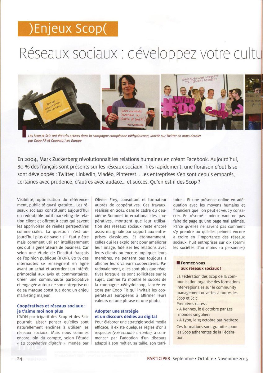 IntlSummitCoop's tweet photo. RT @CoopsEurope: Social media &amp; #coops - interesting article in FR by @les_scop mentioning #WhyDoIcoop http://t.co/98pmBBMDPo
