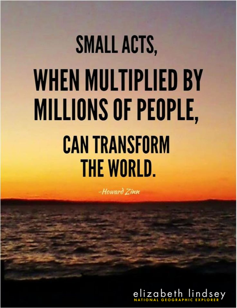 Small Acts, when multiplied by a million people, can transform the world.