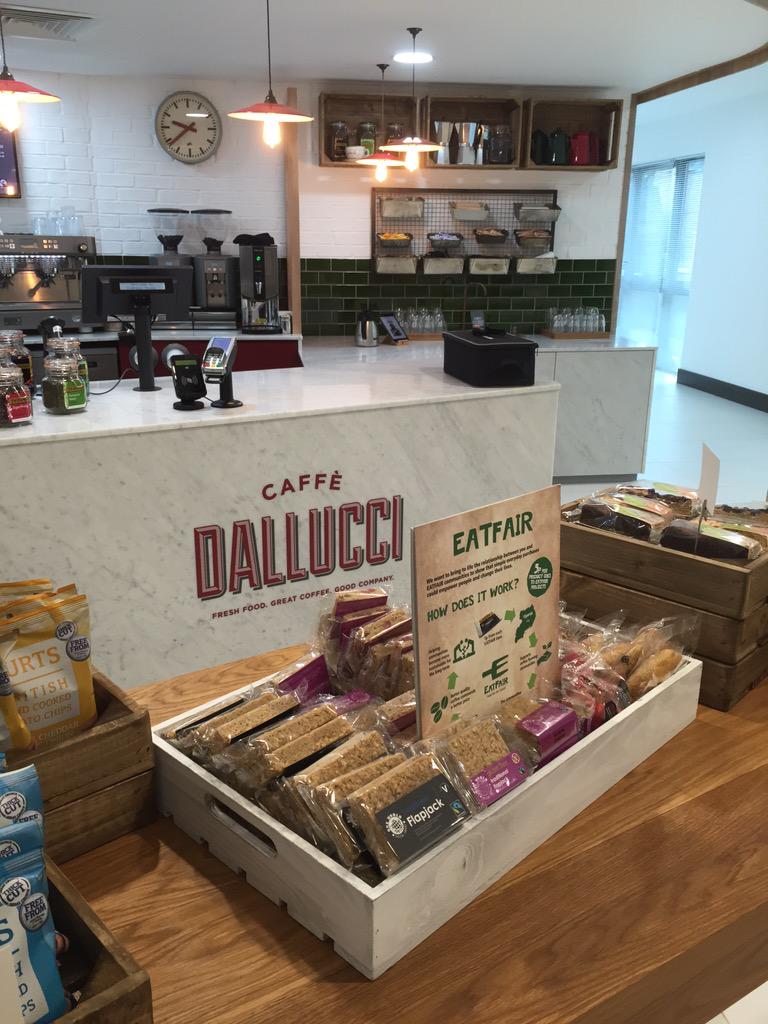 EATFAIR's tweet photo. Great to see #EATFAIR as past of the #CaffeDallucci range in Chertsey! Supporting @Gumutindo co-operative #Fairtrade http://t.co/DzePjw07Wc