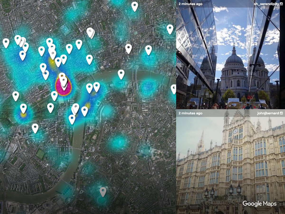 googlemaps's tweet photo. Take an Instagram peek at a place with this #MapsHack. Click around the map to see what’s up. http://t.co/UqNHnlxJMF http://t.co/ogFUKdfw6Q