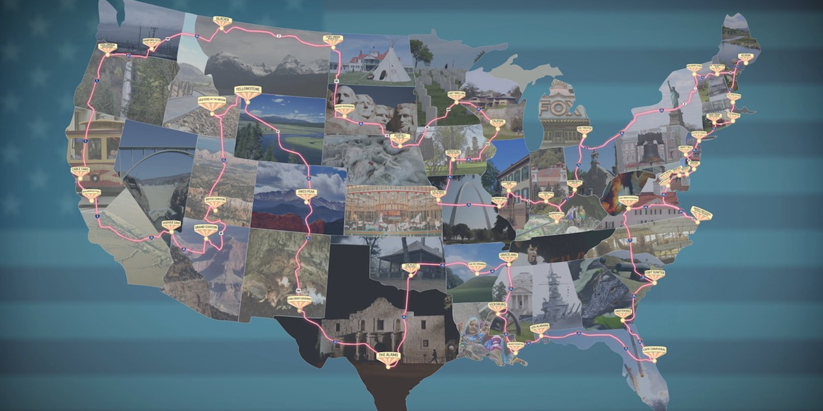 BusinessInsider's tweet photo. This is the best route to take for an epic road trip across the US @BI_Video http://t.co/8UipYtqwsb http://t.co/HDC6iHJOaC