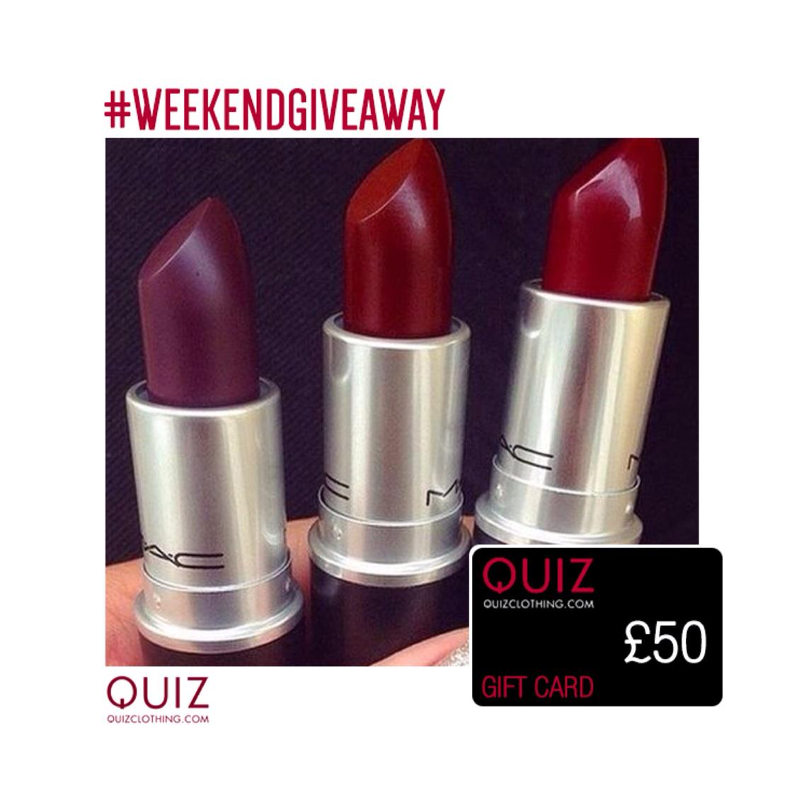 quizclothing's tweet photo. ✨ #COMPETITION ✨ - #WIN 3 MAC lipsticks &amp; £50 QUIZ voucher! Just RT &amp; Follow us to enter... #freebiefriday http://t.co/iiyxxV5NYB