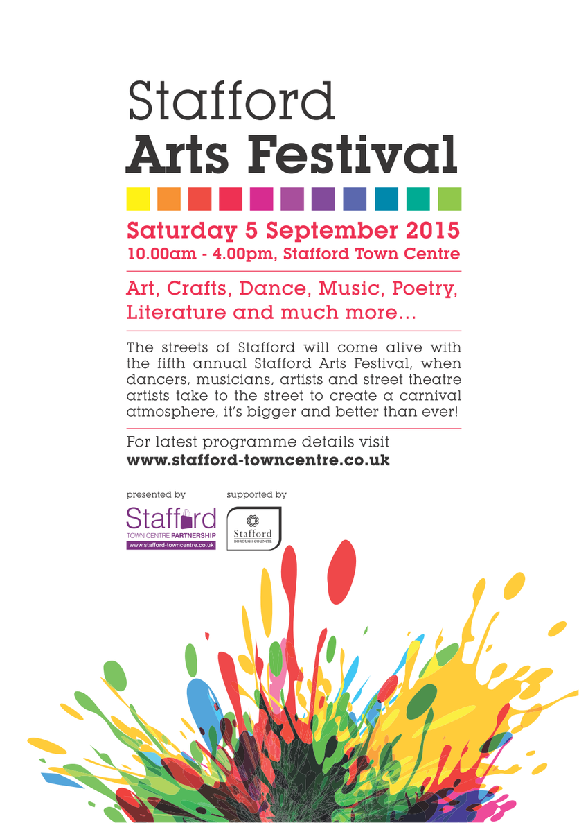 StaffsArtsFest's tweet photo. Come and join us in Market square tomorrow for the Stafford Arts Festival http://t.co/rx3ZzryIBI