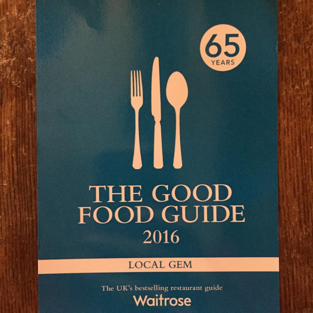 We are extremely pleased to be featured in the 2016 Good Food Guide !