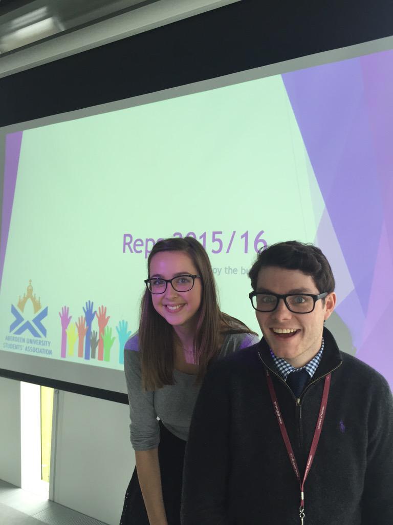 Reps 2015/16 briefing complete! Excited for the year to come. #repsmatter <a href="/ausatweet/">Aberdeen University Students' Union</a>