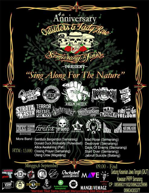 4th Anniv OSD LR Semarang Timur "Sing Along For The Natur". Datang,moshing, bersenang2 &amp; kita peduli terhadap alam!!