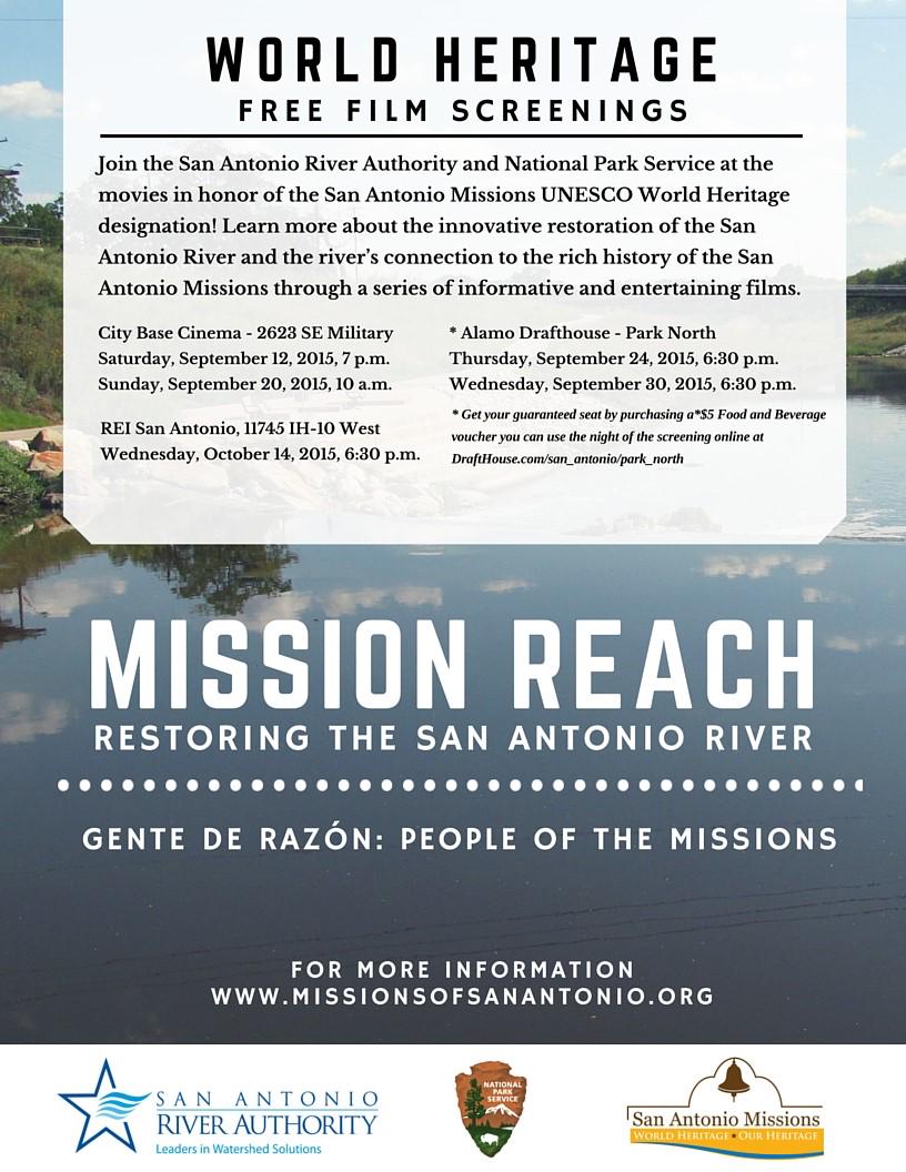 First of the FREE #WorldHeritageSA film screenings Sept. 12 at @CityBaseCinema!