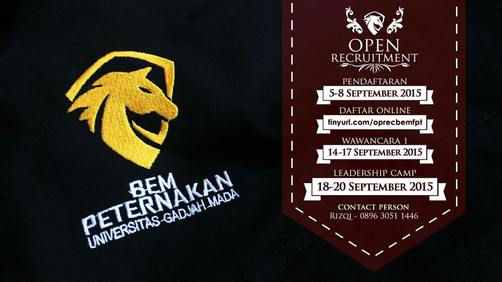 Open Recruitment BEM Fakultas Peternakan UGM, check tinyurl.com/oprecbemfpt