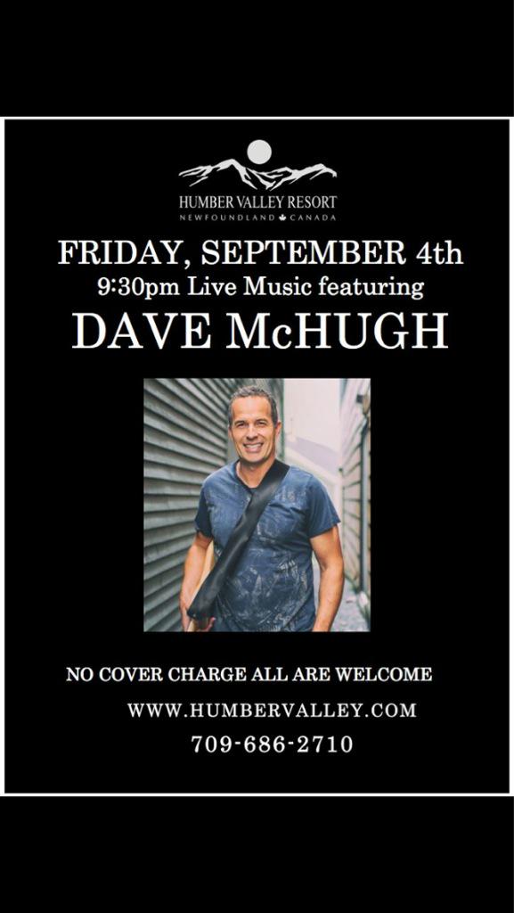 Dave McHugh live at the Eagles Perch Clubhouse tonight - 9:30pm, no cover charge!