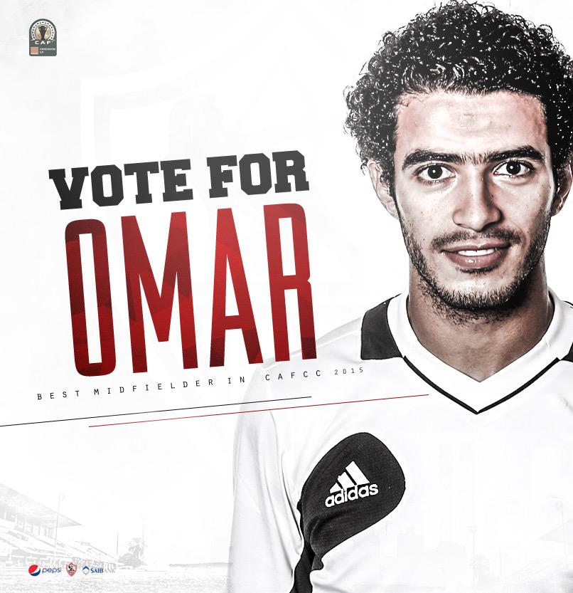 إدعم عمر جابر في استفتاء الكاف كأفضل لاعب خط وسط في بطولة كأس الإتحاد الإفريقي لهذا العام.