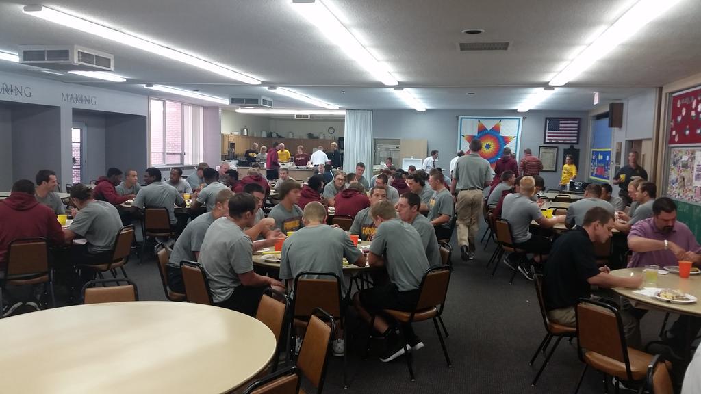 NSUFOOTBALL's tweet photo. Thanks Wolves Football parents for the awesome breakfast! #wellfed #attacktheday #gowolves http://t.co/PmK62UCc3U