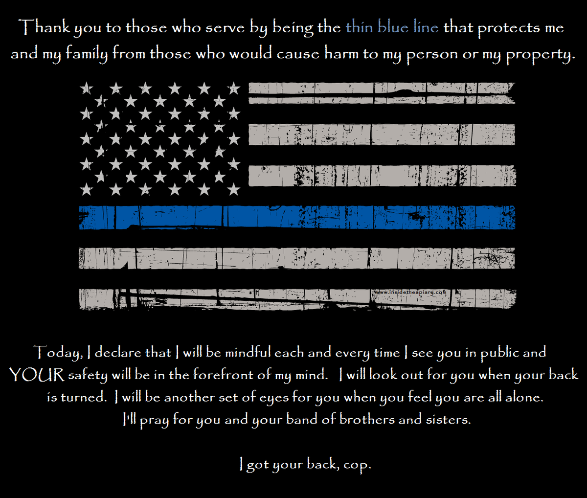 insidetheapiary's tweet photo. I got your back, cop.
 #BlueHouston http://t.co/DQE9MrKYiY