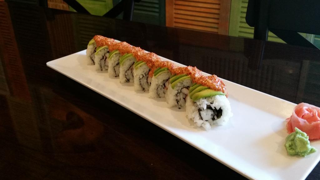 TeamSlipp's tweet photo. Try our "Lavacado" Mermaid.. crunchy shrimp roll w/ jalapenos. Topped w/ avo and Kyle's very own sambal lava sauce http://t.co/pSedNv7tqr