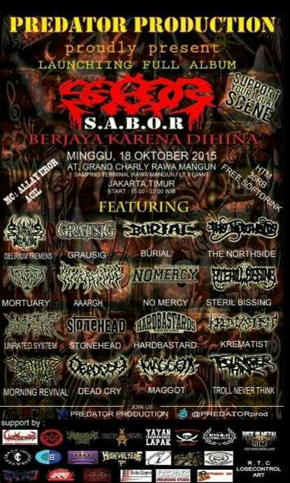 LAUNCING ALBUM
      SABOR
*berjaya karena dihina*
18 oktober 2015