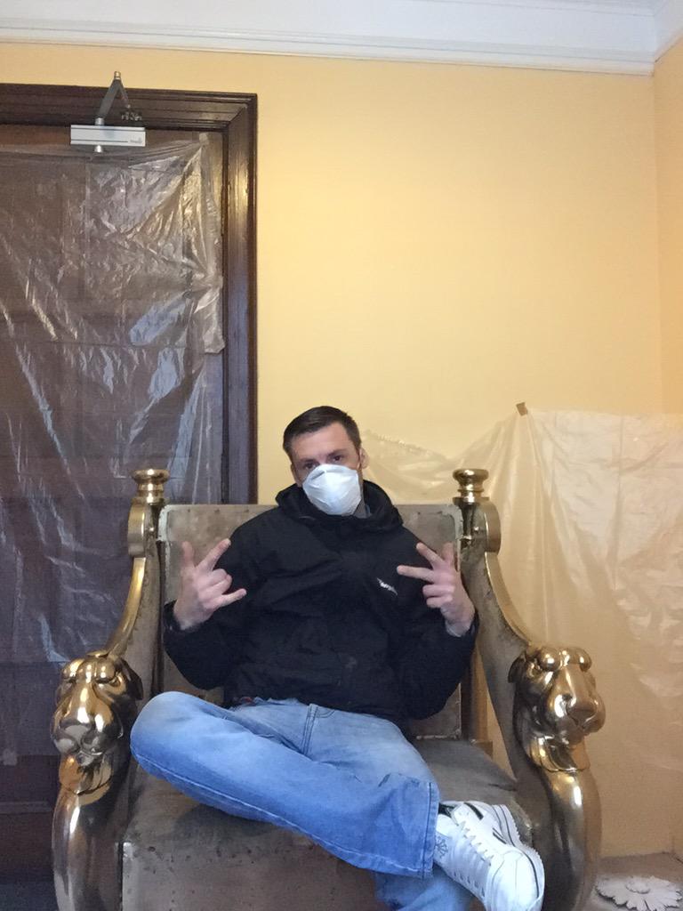 OffbeatF's tweet image. Throne restoration #Freemasonry #Norwich #offbeatfurniture #Montana #ChromeGold