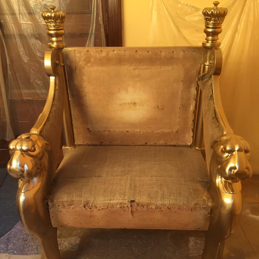 OffbeatF's tweet image. Throne crowns and fittings fully #restored finished in #Montana #ChromeGold