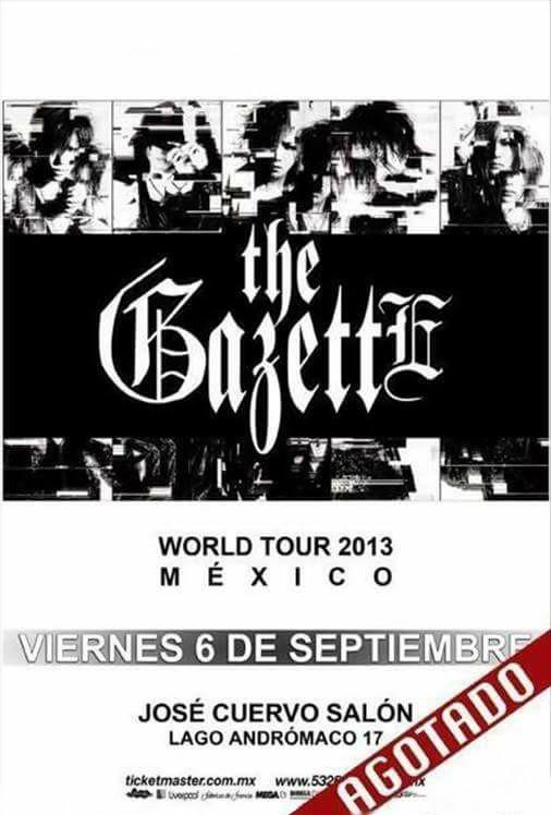 theGazettEMX's tweet photo. @RUKItheGazettE @gazette05Reita @official_aoi ガゼットこんにちは。一昨年9月4日、2013年のおかげでメキシコに来ました。#WT13. http://t.co/0ULd7Bxqv7