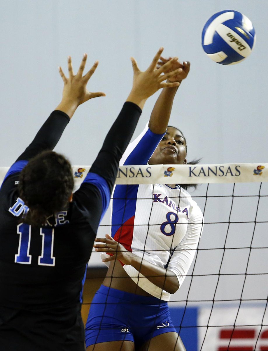 KUVolleyball's tweet photo. Victory over Duke gives Ray Bechard his 300th KU coaching victory. Gallery: http://t.co/t8py4RENpB #Unprecidented http://t.co/rsG9tVSGRG