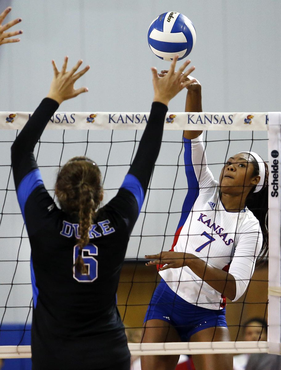 KUVolleyball's tweet photo. Victory over Duke gives Ray Bechard his 300th KU coaching victory. Gallery: http://t.co/t8py4RENpB #Unprecidented http://t.co/rsG9tVSGRG