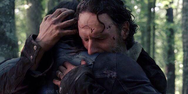 Awe, <a href="/grimesrick65/">Rick Grimes</a>. I wasn't gone that long on a run. It's okay my, love.