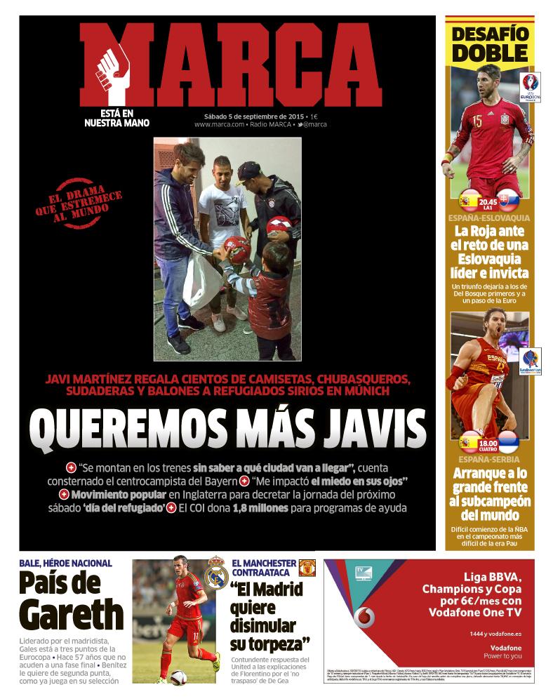 marca's tweet photo. #LaPortada 'Queremos más Javis' http://t.co/lVXAf3ujiD