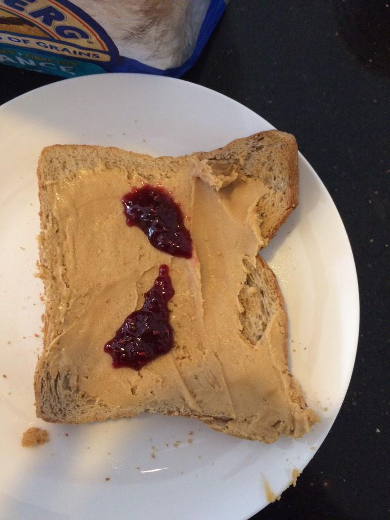 While putting jam on my peanut butter I accidentally made a map of NZ. New flag idea?