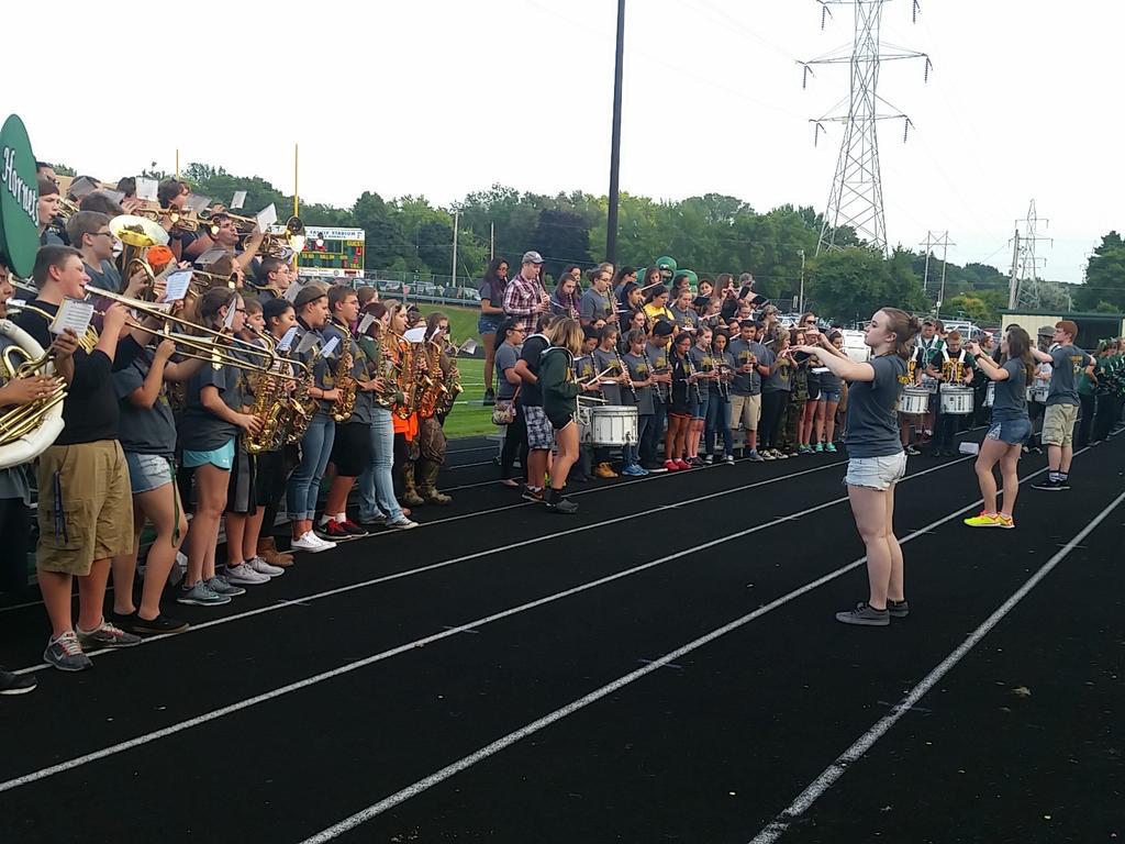 PrebleBands's tweet photo. Pep Band hard at work! http://t.co/JbmtMK9Sm8