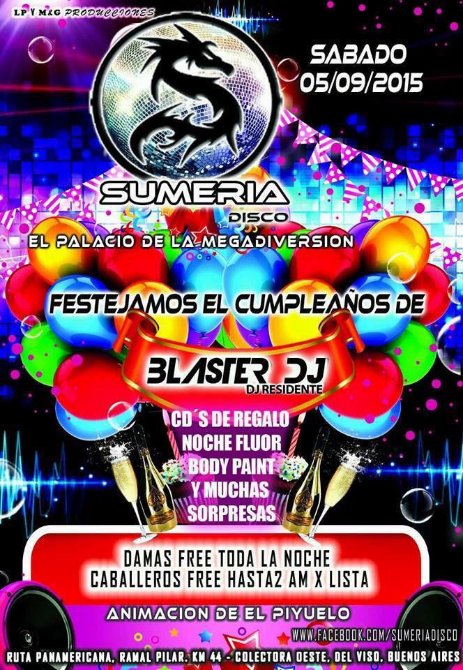 DiscoSumeria's tweet photo. te aviso que mañana explota @DiscoSumeria dale  que sos vos dale que sos vos . los sábados Pilar se viste de FIESTA http://t.co/NS1T0n0vfd