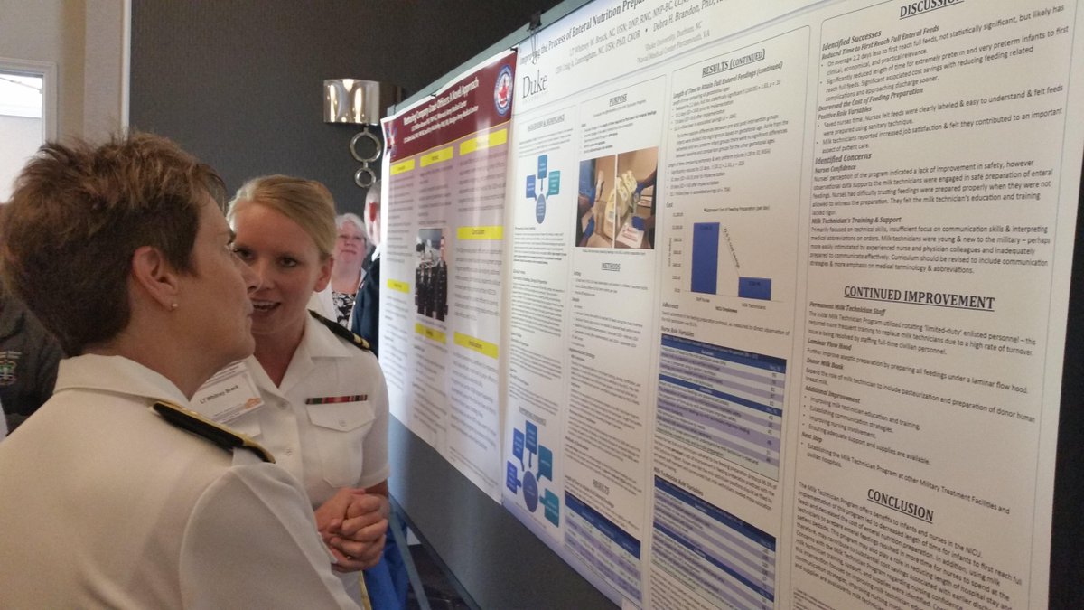 Navy_NC's tweet photo. LT Brock, standardization of milk preparation &amp; admin in NICU aids safety, growth &amp; early discharge. #NavyNurse http://t.co/1lbMfoCpWR
