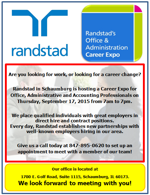 RandstadHouTX's tweet photo. @RandstadSchaum is hosting a Career Expo on 09/17! Call today for an appointment! #randstad #puttingpeopletowork http://t.co/yBPjnkbVzz