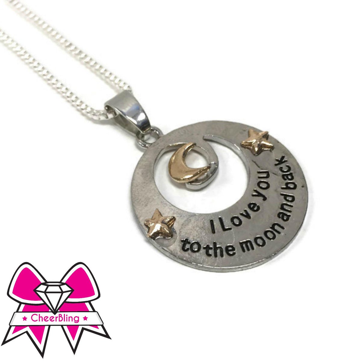 TheCheerBling's tweet photo. 'I Love You To The Moon and Back' Silver-Tone Fashion Necklace $9.95 http://t.co/NF3Vb2e3x0 #GreatGift #Cheerleaders http://t.co/DWwDzJu4B6