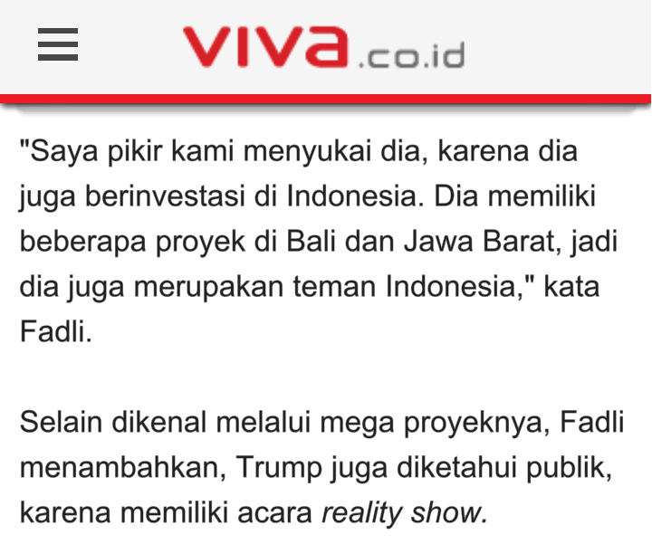 kangdede78's tweet photo. Ini pernytaan @fadlizon di media "Menyukai Donald Trump' apakah parTAI @gerindra suka jga? #AntiAsing @Prabowoo08 http://t.co/LvumrtlmZh