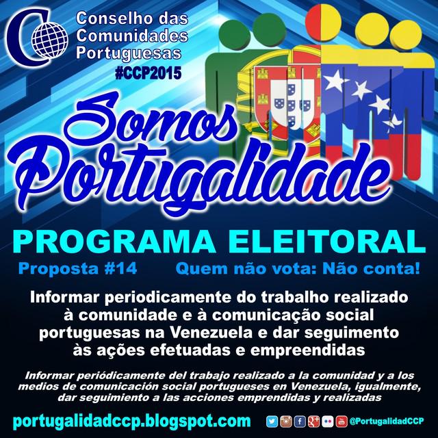 PortugalidadCCP's tweet photo. #CCP2015 Proposta 14 VENEZUELA #SomosPortugalidade: Informar do trabalho realizado à comunidade e comunicação social http://t.co/JFIjats2ls