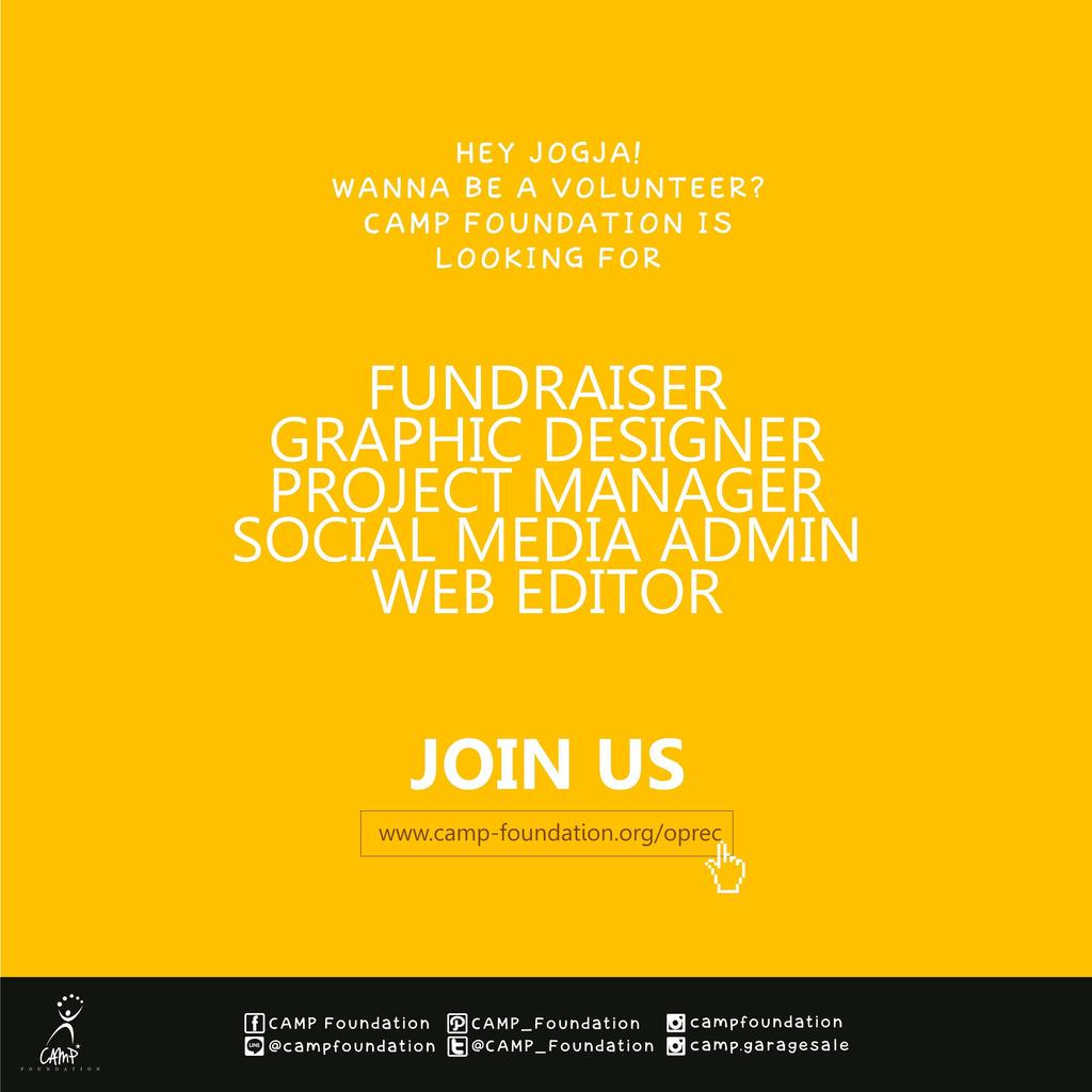 CAMP_Foundation's tweet photo. #CAMPoprec volunteer dibuka hingga 20 September 2015. Calon volunteer akan diSMS untuk interview dan briefing. http://t.co/nEIdBzhwtT