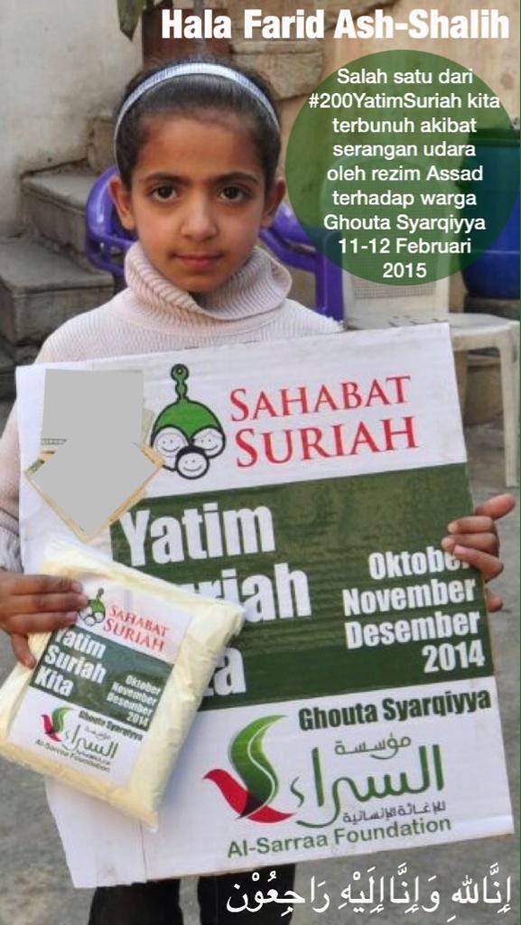 Tausiyahku's tweet photo. "@sahabatsuriah: Empat anak yatim #SuriahKita yg terbunuh akibat kekejaman rezim Assad di Ghouta. #200YatimSuriah http://t.co/ZZFBD5iUfx"