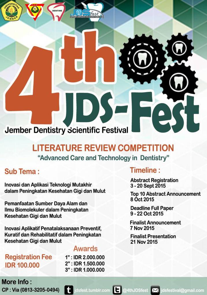 Hot news!
FKGUNEJ kembali menghadirkan 4th Jember Dentistry Scientific Festival <a href="/forismafkunair/">Forisma FK Unair</a> @SMFKUSR <a href="/LktiNas2015/">LKTI NASIONAL 2015</a>