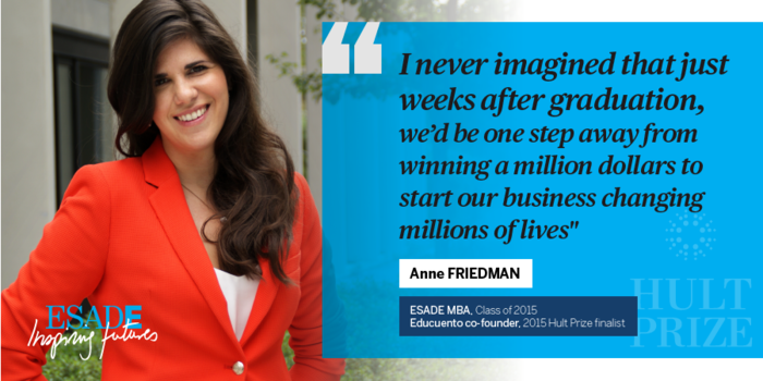 Esade's tweet photo. #GoEducuento! Best of luck @educuento, a project by @TheESADEmba students and one of 6 finalists in the @hultprize http://t.co/ABUMZC2HtT