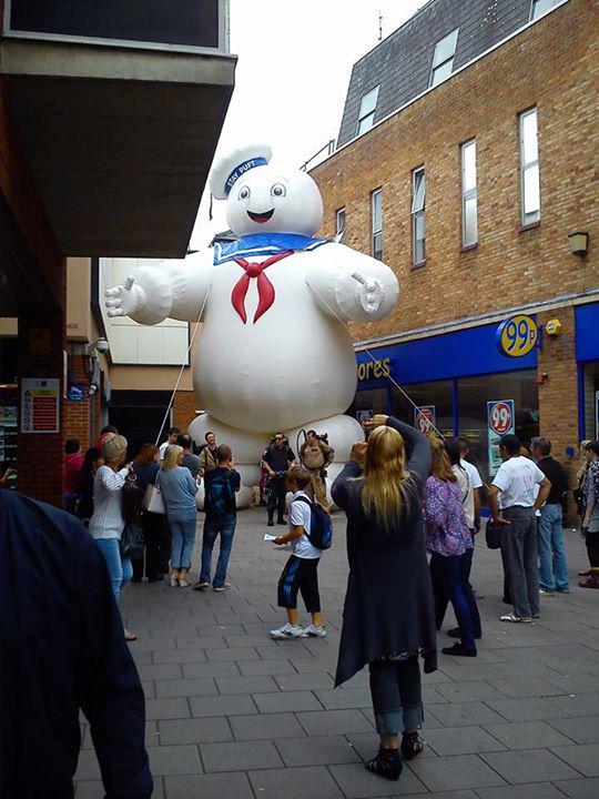 InvColchester's tweet image. Look who's back in Colchester today! #MrStayPuft #Ghostbusters #Colchester