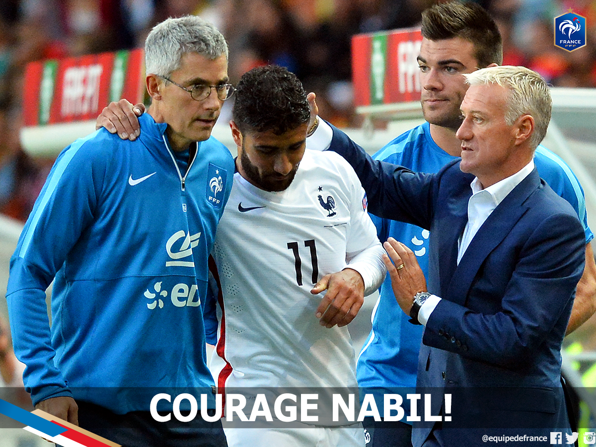 equipedefrance's tweet photo. Une grosse pensée pour toi... Reviens-nous plus fort. #PORFRA 0-1 http://t.co/WJ3Ubk0Ouk