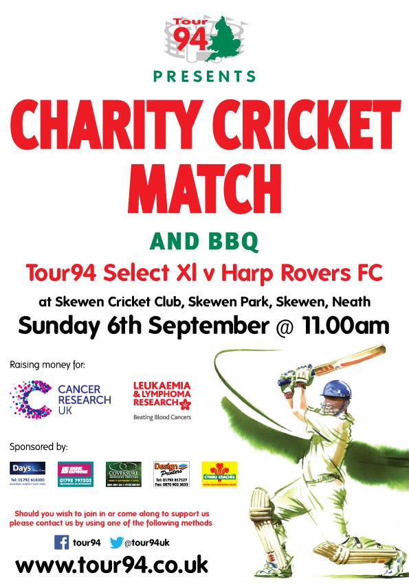 Tour94 charity event (@tour94uk) on Twitter photo Don't forget our Charity Cricket Match and bbq tomorrow @ 11am. Get in touch if you fancy a knock #fundraising Don't forget our Charity Cricket Match and bbq tomorrow @ 11am. Get in touch if you fancy a knock #fundraising